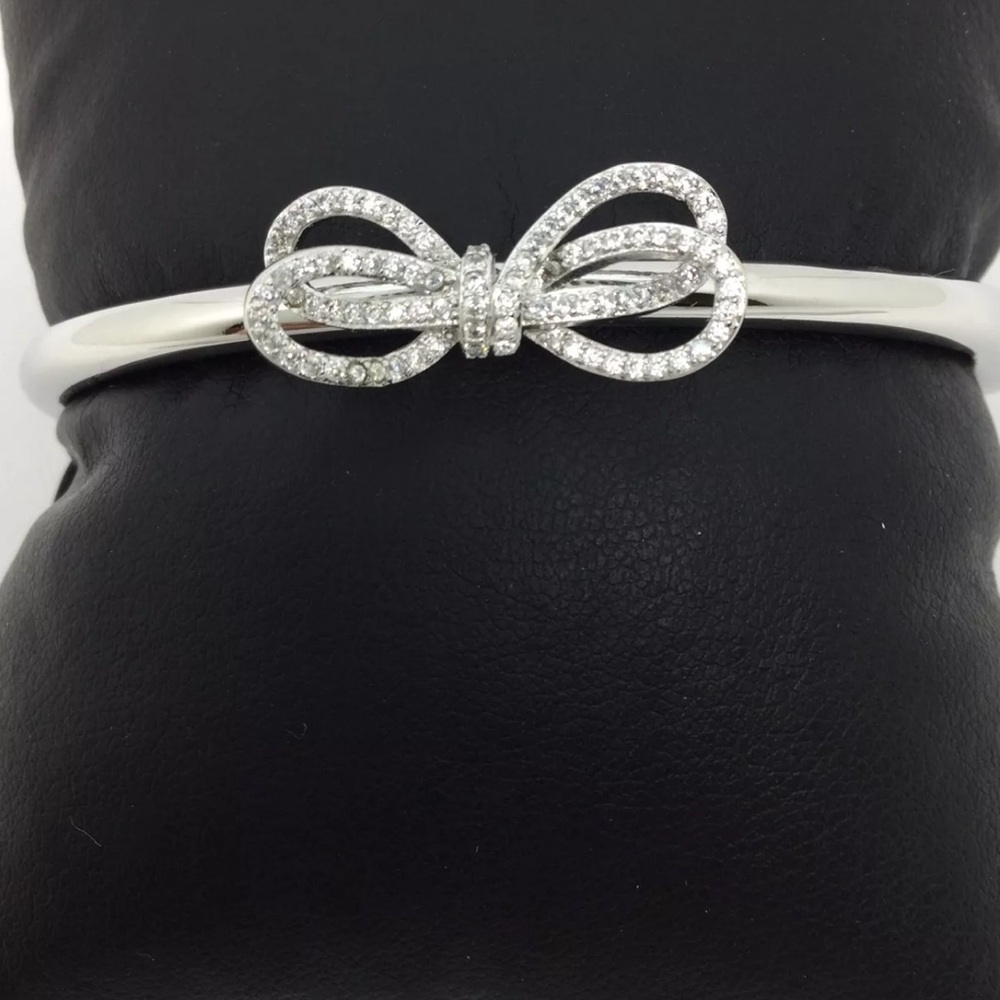 KATE SPADE New York Pave Bow Hinged Bangle Bracelet NWOT